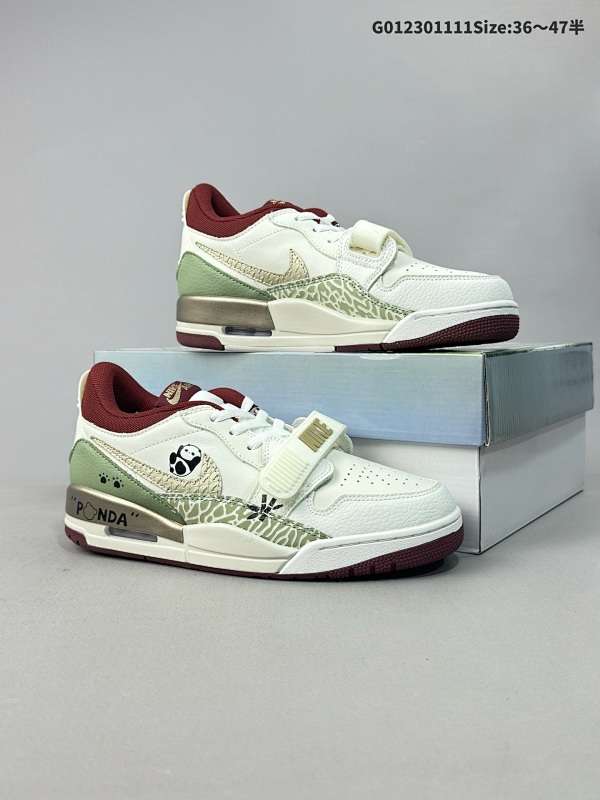 23036-47.5半 特殊大礼盒[定制球鞋]  Air Jordan Legacy 312 低帮 墨竹熊猫 龙年限定 白绿红熊猫货号FZ5047-128