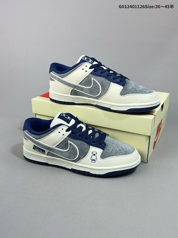 25036-45半 公司级 头层定制球鞋 Violentbear x Nike Dunk SB Low 暴力熊 x 耐克 SB 低帮 联名白灰蓝货号KK1333-013