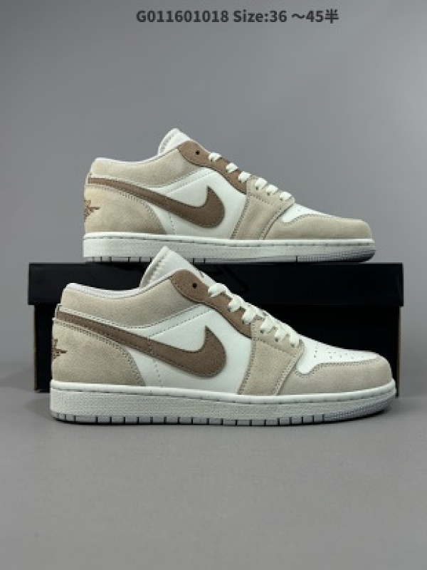 Air Jordan 1 Low SE V2 低帮 灰褐色 AJ1 乔丹1代 aj1 乔1 低邦 棕色 乔丹篮球鞋系列 整体是高级皮革质感深浅不一的棕色与米色相互搭配货号HF1567-200