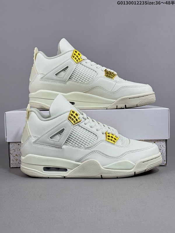 30036-48.5半   Air Jordan 4 Retro Wnns "Vivid Sulfur" 米白金 AJ4货号AQ9129-170