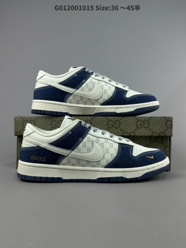 Gucci x Nike Dunk SB Low 古驰古奇 x 耐克 SB 低帮 联名蓝白牛仔 定制球鞋货号FC1688-141