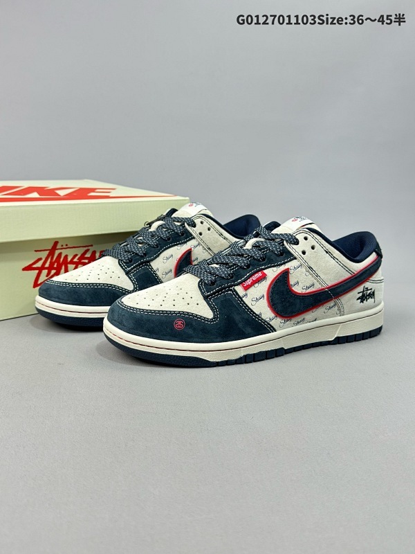 27036-45半 定制球鞋 Stussy x Supreme x Nike Dunk SB Low 斯图西 x Sup x 耐克 SB 低帮货号DQ1098-520