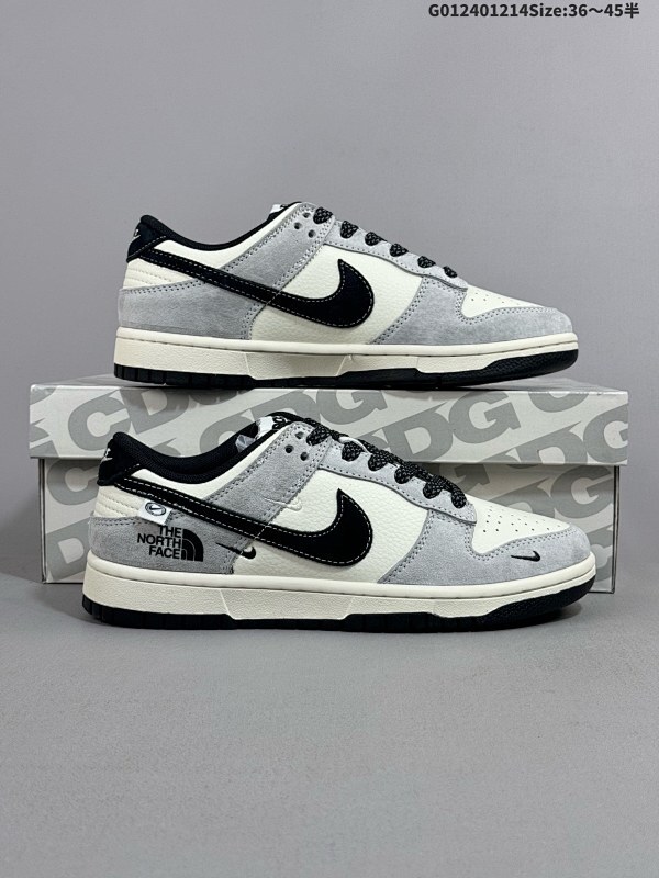 24036-45半 定制球鞋 The North Face x Nike Dunk SB Low 北面 x 耐克 SB 低帮 联名灰白黑货号XX3168-108