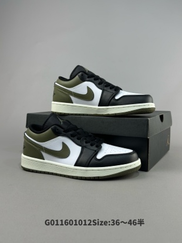 Air Jordan 1 Low "Medium Olive" 低帮 黑白绿 AJ1 乔丹1代 aj1 乔1 低邦 军绿货号553558-092