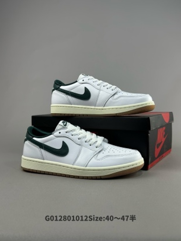 纯原版本 Air Jordan 1 Low OG WMNS "Oxidized Green" 低帮 白绿生胶 AJ1 乔丹1代 aj1 乔1 低邦 白绿色货号CZ0775-133