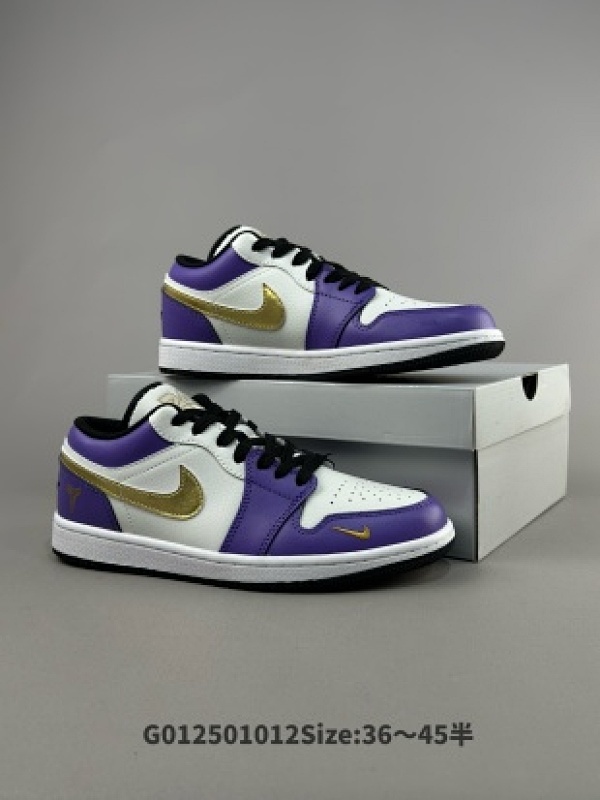 Kobe x Air Jordan 1 Low 科比 x AJ1 低帮 联名白紫金 AJ1 乔丹1代 aj1 乔1 低邦 联名白紫金 乔丹篮球鞋系列货号DC2024-028