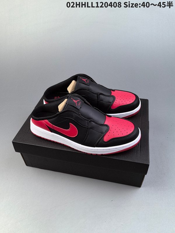 120真标带半码 Air Jordan 1 Low Mule Golf "Bred" 低帮 高尔夫02HHLL120408 Size:4045半货号FJ1214-101