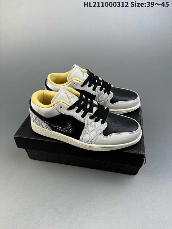 100 Air Jordan 1 Low SE 低帮 黑灰绸缎 AJ1 乔丹1代货号DV1762-001  HL211000312 Size:3945