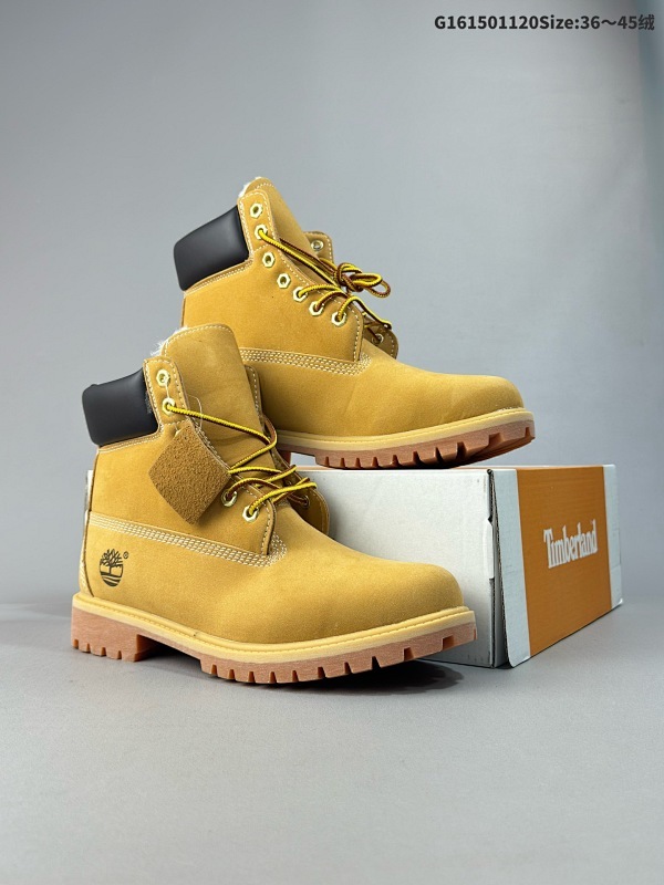 150 36-45绒 Timberland添柏岚两穿翻靴天伯伦中帮马丁靴踢不烂经典大黄靴 尺码:36-45绒 ID:G161501120Size:3645绒