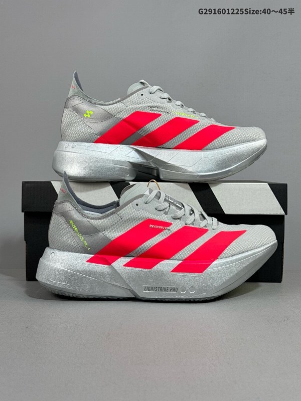16040-45半 新品公司级阿迪达斯 Adidas Adizero Adios Pro 4 舒适防滑耐磨 低帮 休闲跑步鞋 男女款厚度增高老爹鞋货号JR6372