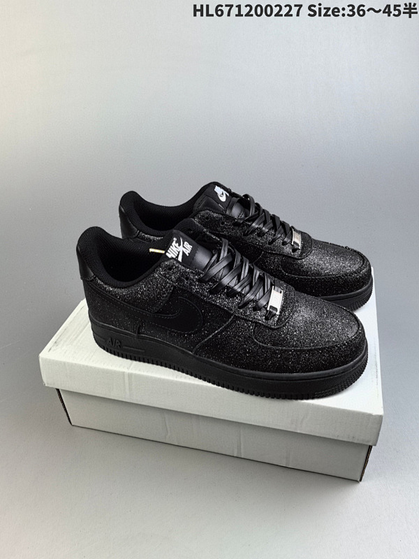 120 Nike Air Force 1 Low 黑满天星闪钻 空军一号低帮运动休闲板鞋编码HL671200227 Size:3645半货号DD8958 001