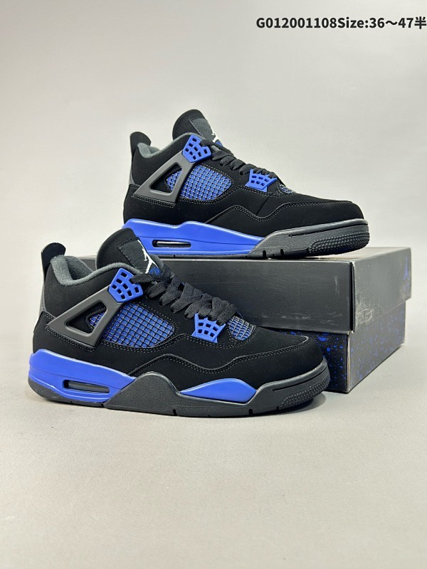 20036-47.5半   头层带半码 Air Jordan 4 Retro 黑蓝闪电 AJ4货号CT8527-018 货号DH6927-004