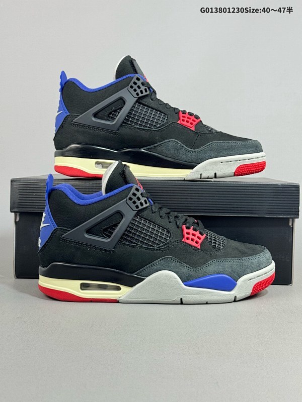 38040-47.5半 Air Jordan 4 Retro "Rare Air Laser" 黑蓝红 AJ4 乔丹4代 aj4 乔4 黑蓝红 乔丹篮球鞋系列货号FV5029-003