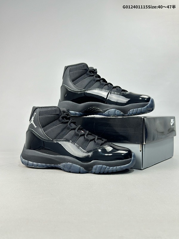 24040-47.5半 真碳头层 Air Jordan 11 Retro "Black Red Grey" 高帮 黑红灰货号CT8012-108 货号378037-006