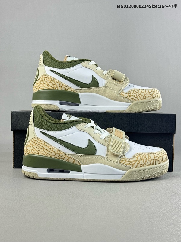 20036-47.5半 Air Jordan Legacy 312 Low "Hemp" 低帮 白棕绿 AJ312货号FZ4358-100