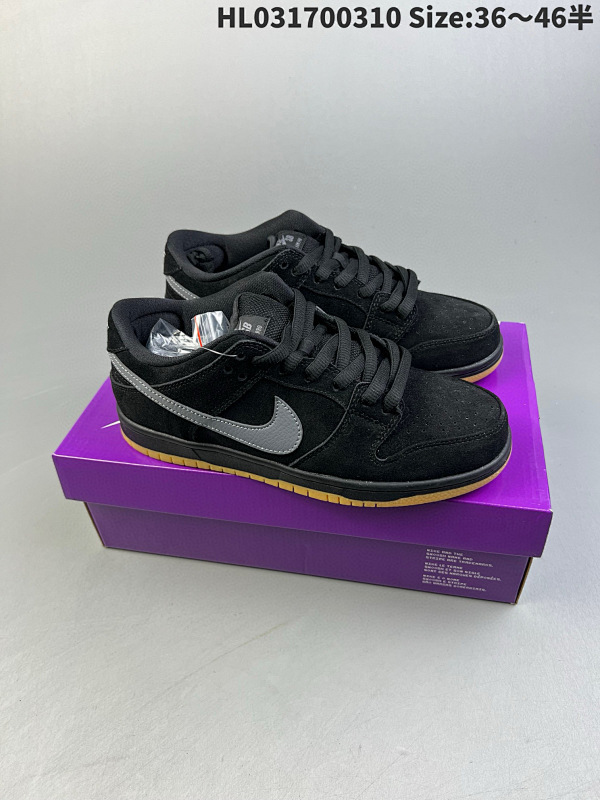 170 公司Nike Dunk SB Low Black Coral 黑粉拼接 这款配色在物料的选择货号BQ6817-010 编码 HL031700310 Size:3646半