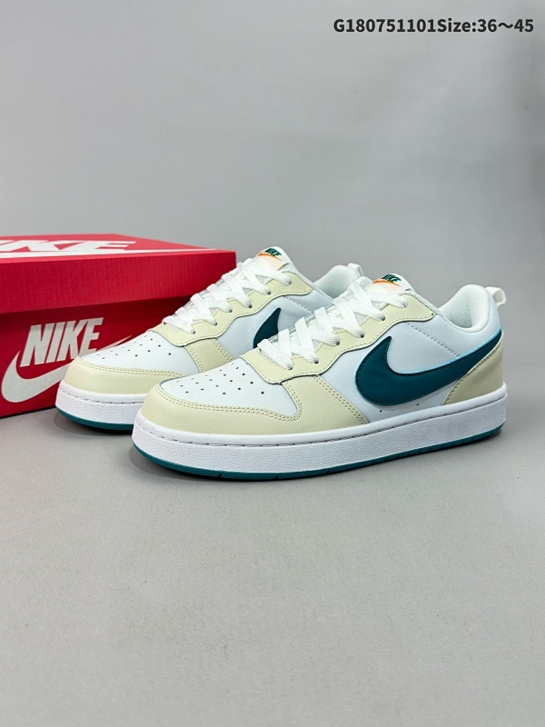 7536-45超级福利 Nike Court Borough Low 低帮百搭透气休闲运动板鞋男女鞋货号BQ5448-017
