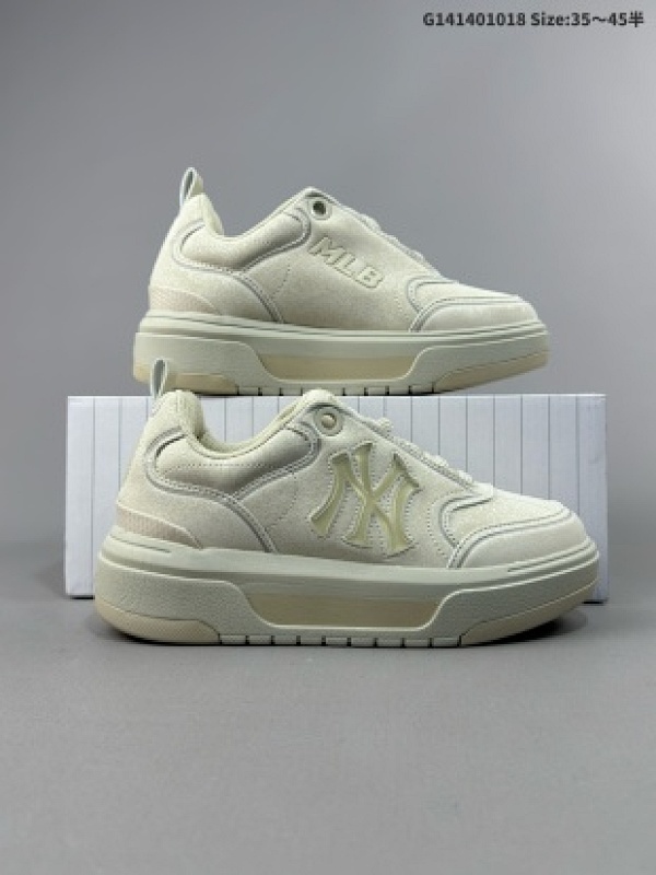 MLB Chunky Liner 低帮 白色 舒适百搭防滑减震低邦板鞋男女同款 运用简洁的色彩搭配简约休闲货号3ASXCHV4N-50WHS