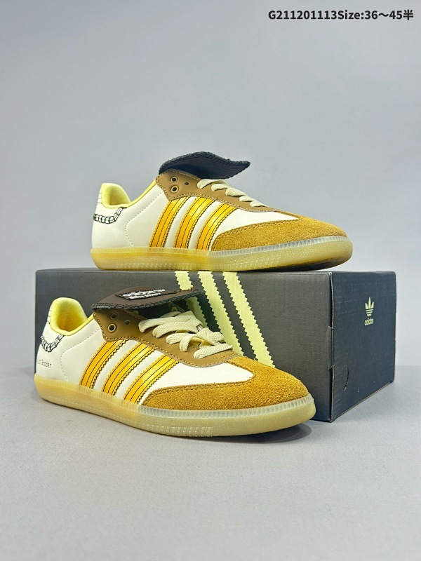12036-45半 Wales Bonner x AD Originals Samba Classic "Pony Leopard"桑巴舞系列绅士德训足球百搭皮革板鞋货号ID6876