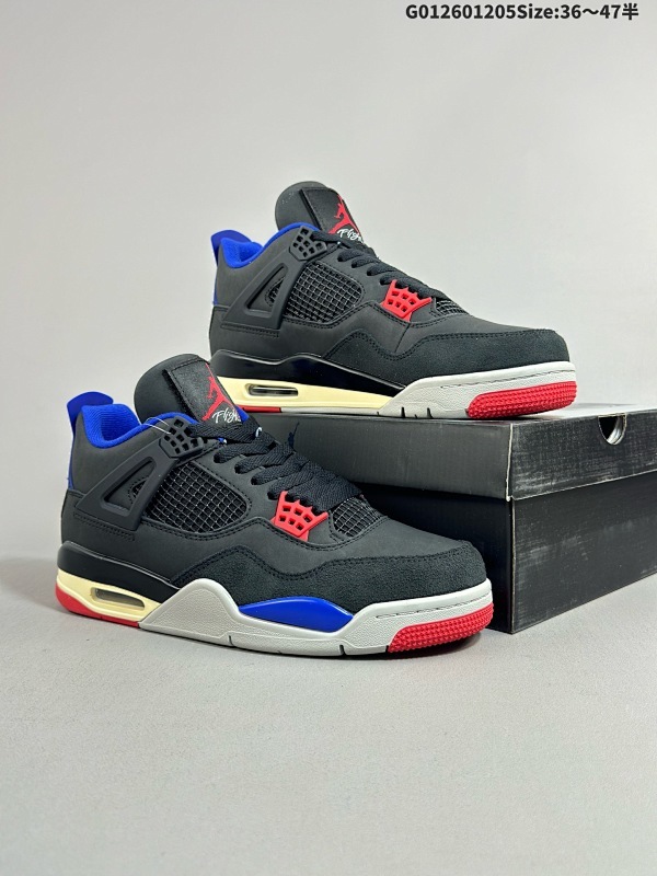 26036-47.5半 Air Jordan 4 Retro "Rare Air Laser" 黑蓝红 AJ4 乔丹4代 aj4 乔4 黑蓝红 乔丹篮球鞋系列货号FV5029-003