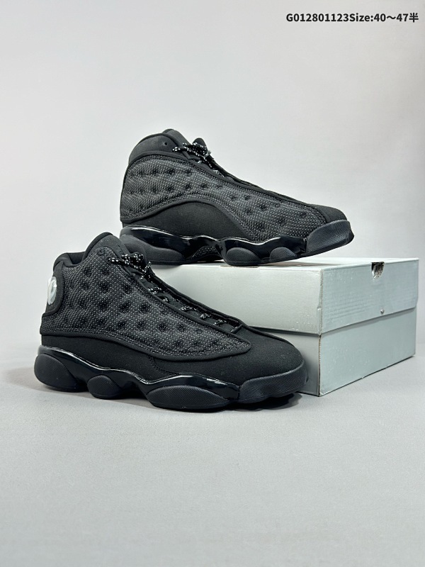 28040-47.5半 Air Jordan 13 Retro High "Black Cat" 高帮 3M反光 黑猫 AJ13 乔丹13代 aj13 乔13 高邦 货号414571-011