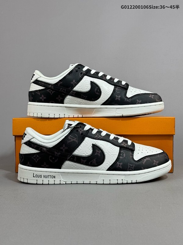 22036-45半 定制球鞋 Louis Vuitton x Nike Dunk SB Low 路易威登 x 耐克 SB 低帮 LV联名棕白货号DQ1098-361