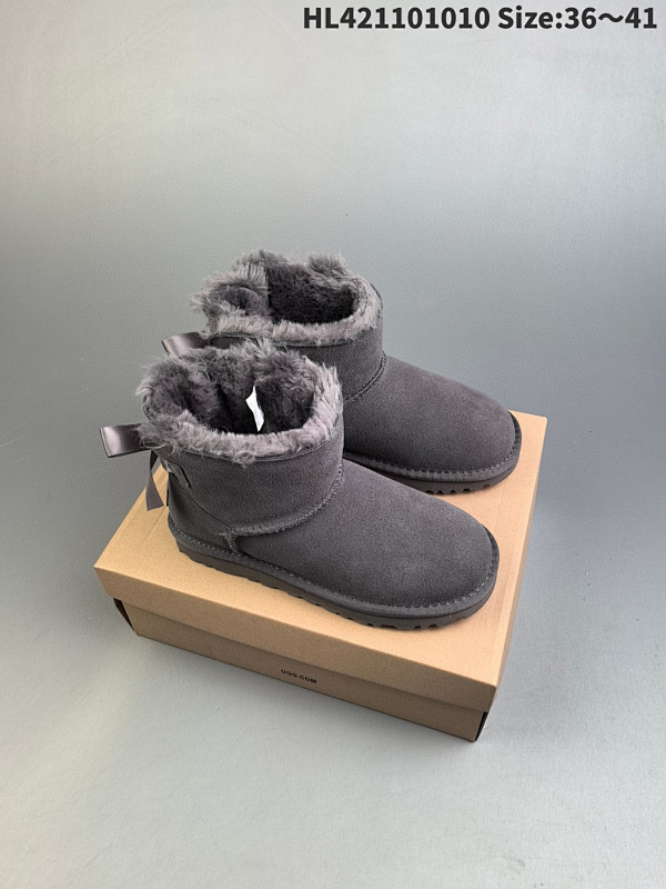 110 UGG2024年秋冬季新款经典羊皮毛一体雪地靴女短筒保暖平底棉鞋HL421101010 Size:3641