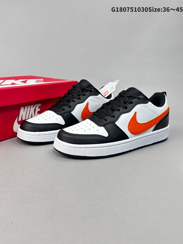 7536-45超级福利 Nike Court Borough Low 低帮百搭透气休闲运动板鞋男女鞋货号FB1394-101