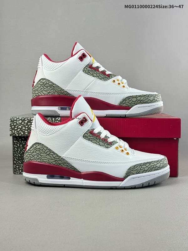 10036-47 Air Jordan 3 Retro "Cardinal Red" 红雀 AJ3货号398614-126 CT8532-126