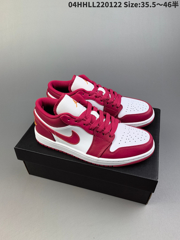 240纯原版本 Air Jordan 1 Low 低帮 白红色 AJ1 乔丹1代04HHLL220122 Size:35.546半男货号553558-607  女货号553560-607