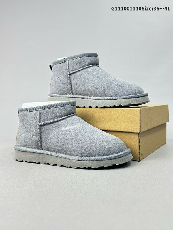 10036-41 UGG Classic Ultra Mini 周冬雨 王一博同款 薄底短款雪地靴 小红书爆款官方货号1116109W/GREY