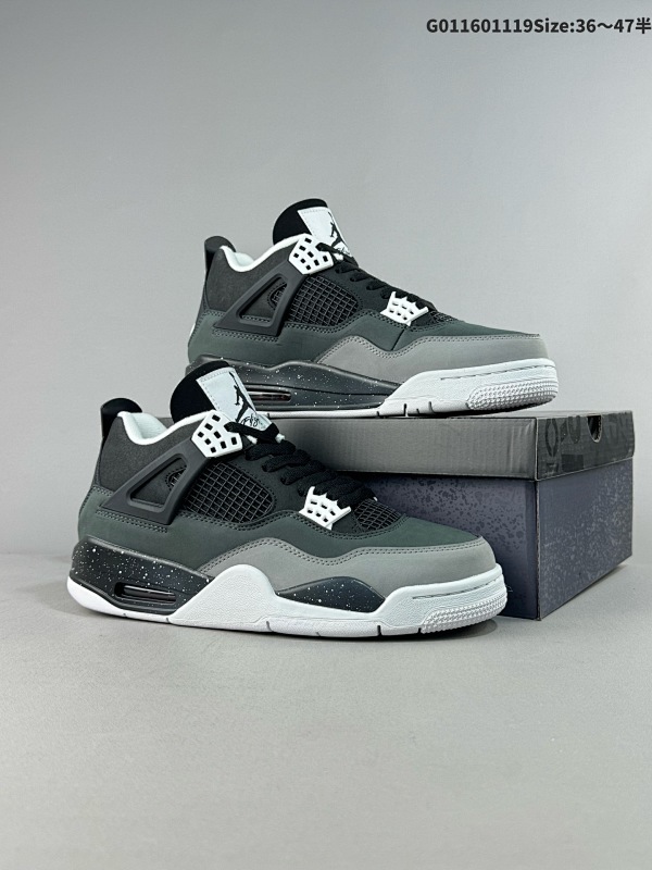 16036-47.5半    Air Jordan 4 Retro "Pear Pack" 2024复刻 恐惧限定 黑白 AJ4货号FQ8138-0022024版
