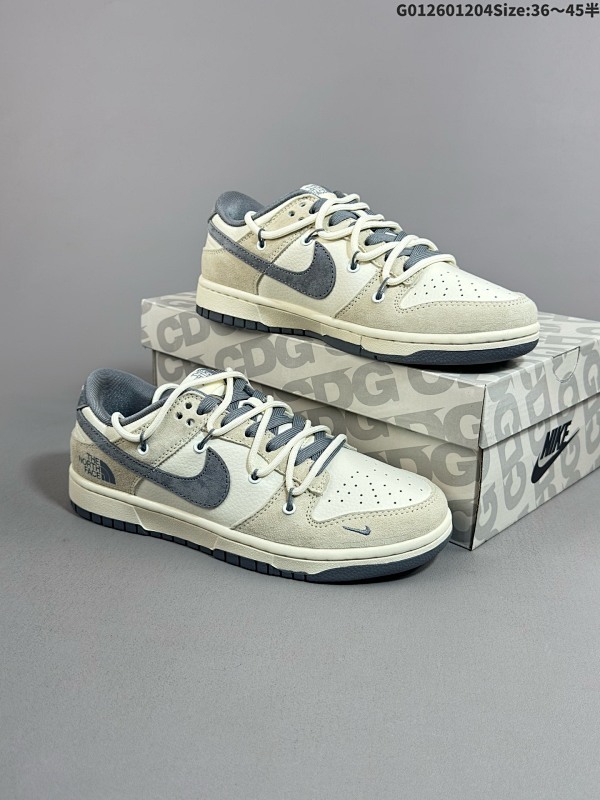 27036-45半 定制球鞋 The North FACE x Nike Dunk SB Low 北面 x 耐克 SB 低帮 北面联名米白灰货号DM6868-002