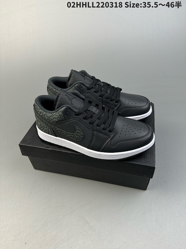 220纯原版本 Air Jordan 1 Low 低帮 黑白大象02HHLL220318 Size:35.546半货号FB9907-001