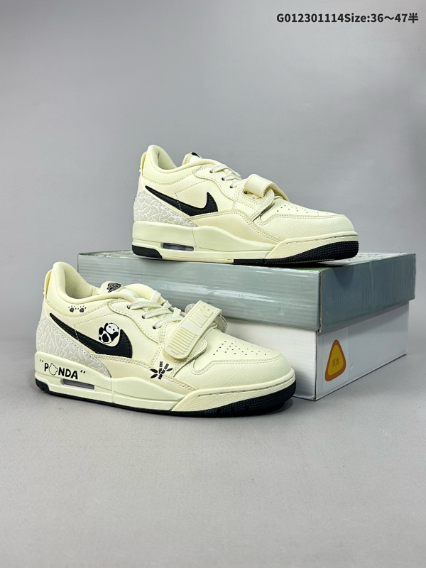 23036-47.5半 头层带半码 特殊大礼盒[定制球鞋]  Air Jordan Legacy 312 OKHR 低帮 墨竹熊猫 AJ312货号HV1807-101