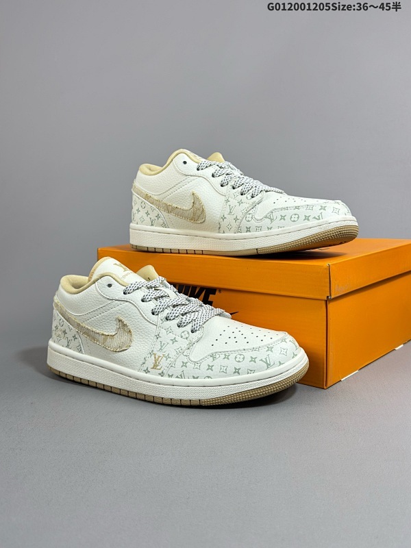 低邦 LV联名白黄牛仔 乔丹篮球鞋系列低邦 LV联名白黄牛仔 乔丹篮球鞋系列货号SJ9950-004