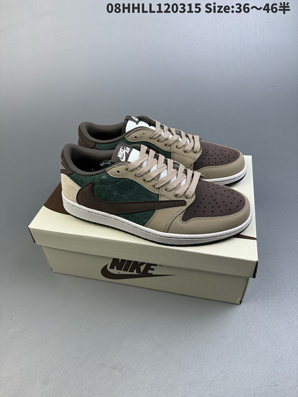 180头层带半码 Travis Scott x Air Jordan 1 Low 低帮08HHLL120315 Size:3646半货号DM7866-817
