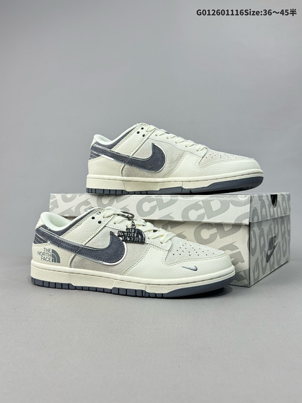 27036-45半 公司级 头层定制球鞋 The North FACE x Nike Dunk SB Low 北面 x 耐克 SB 低帮 联名米白灰货号DQ1098-513