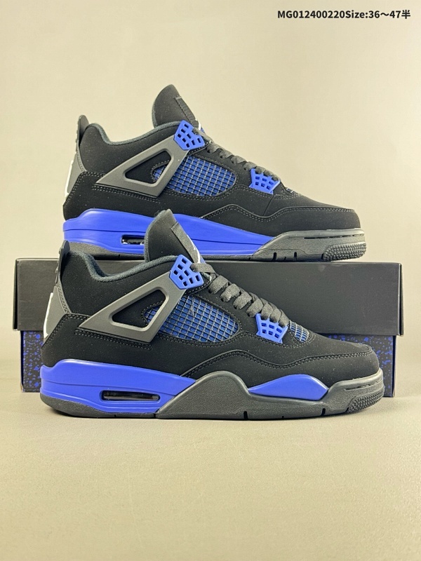 24036-47.5半   Air Jordan 4 Retro 黑蓝闪电 AJ4 乔丹4代 aj4 乔4 黑蓝 乔丹篮球鞋系列货号CT8527-018