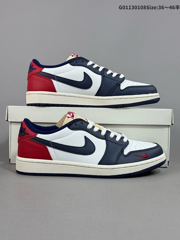13036-46半 Air Jordan 1 Low OG "Howard University" PE 低帮 蓝白红货号HQ2993-100