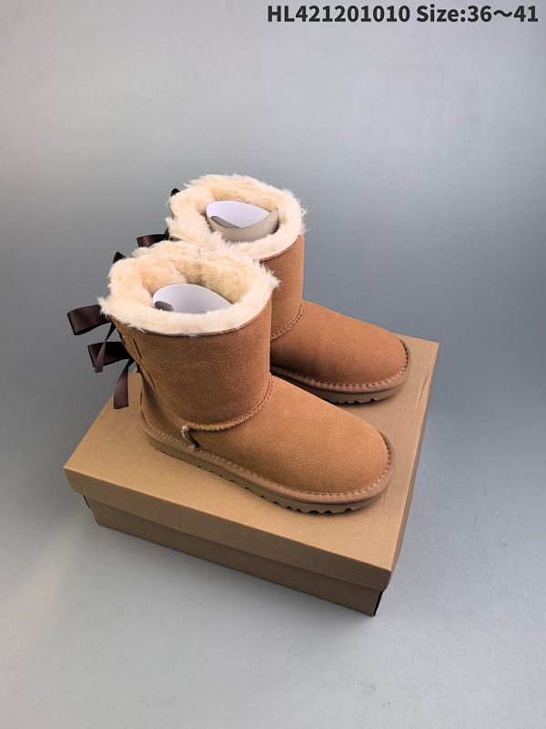 120 UGG2024年秋冬季新款经典羊皮毛一体雪地靴女短筒保暖平底棉鞋HL421201010 Size:3641