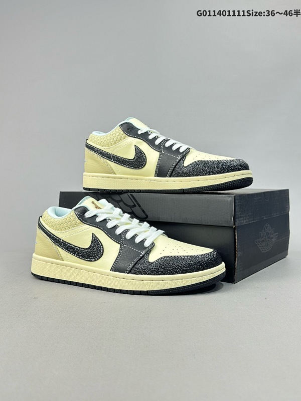 14036-46半 Air Jordan 1 Low "Coconut Milk Black" AJ1 乔1海岛风情 低帮文化篮球鞋货号HQ3437-101