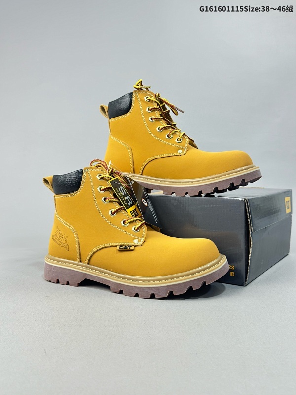 160 38-46绒 CAT 卡特 加绒官方同步CAT卡特 2023ss秋冬新款 户外工装休闲马丁靴大黄靴系列 原版开发 首单质量严格把控