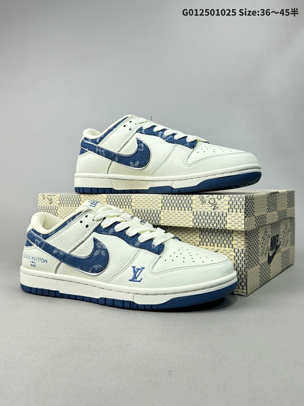Louis Vuitton x Nike Dunk SB Low 路易威登 x 耐克 SB 低帮 LV联名白蓝牛仔 货号JH8310-955