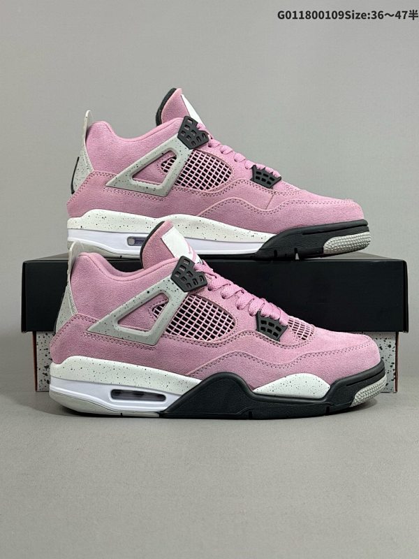 18036-47.5半 Air Jordan 4 Retro "Orchid" 粉黑麂皮 AJ4 乔丹4代 aj4 乔4 粉麂皮 乔丹篮球鞋系列货号AQ9129-501