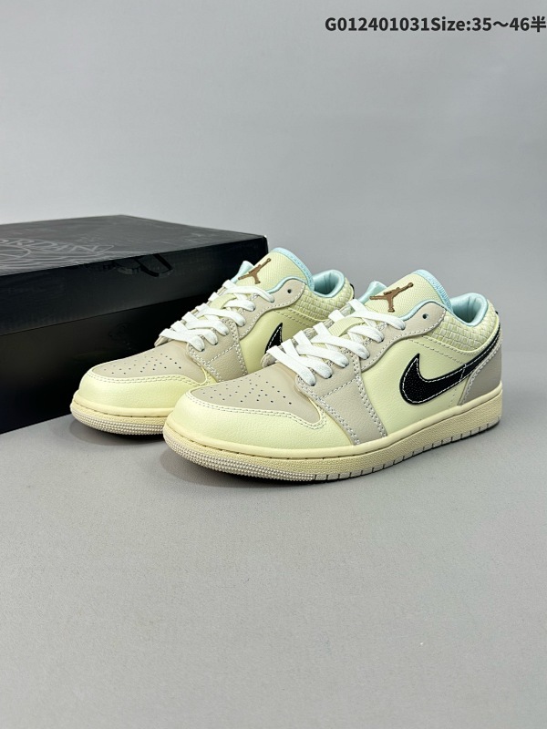 24035.5-46半纯原版本 Air Jordan 1 Low SE "Sanddrift" 低帮 米棕黑编织 AJ1 乔丹1代 aj1 乔1 低邦货号HQ3440-101