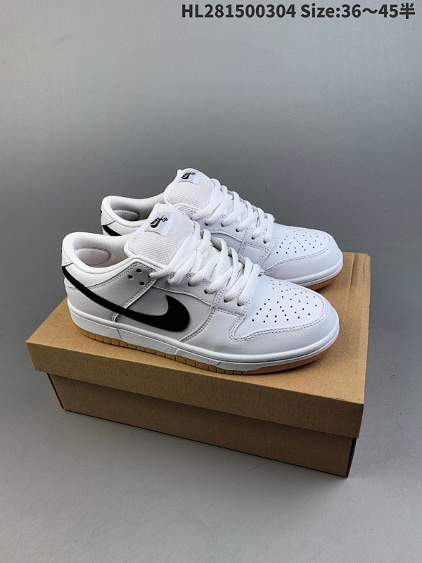 150 Nike SB Dunk Low Orange Label 白黑生胶 鞋面采用白色皮革材料HL281500304 Size:3645半货号CD2563-100
