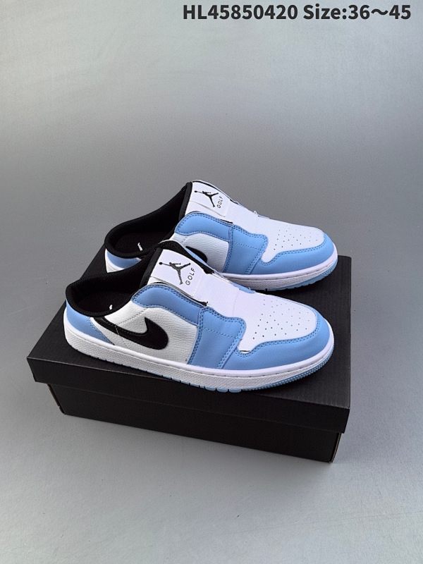 85 Air Jordan 1 Low Mule Golf "University Blue" 低帮 高尔夫一脚蹬北卡蓝 货号FJ1214-400 编码HL45850420 Size:3645