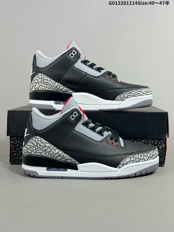 32040-47.5半 Air Jordan 3 Retro "Black Cement Reimagined" 复刻黑水泥 AJ3 乔丹3代 aj3 乔3 复刻黑水泥货号DN3707-010