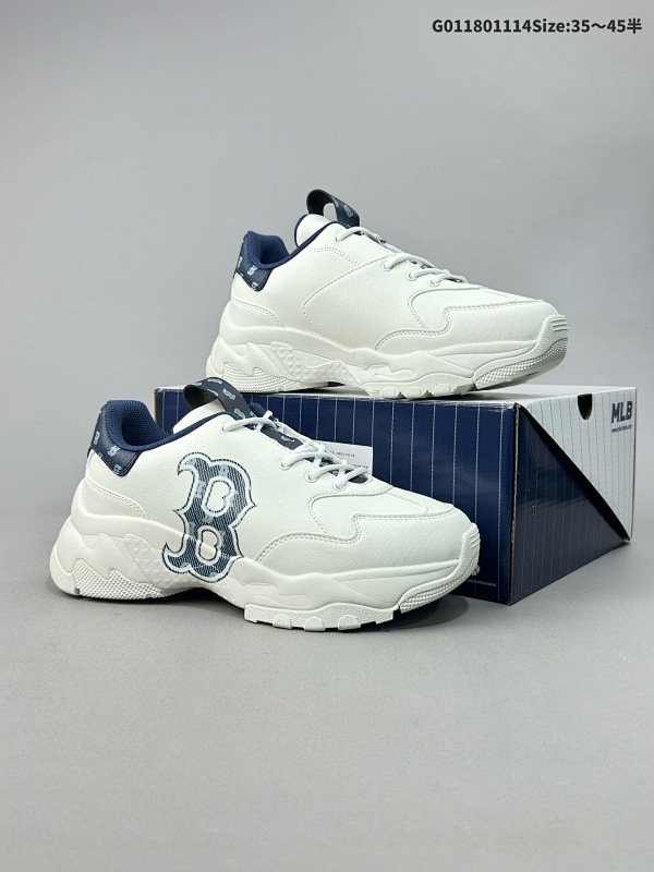 18035.5-45半纯原版本 MLB Big Ball Chunky 白蓝 低帮老爹鞋男女同款 其产品结合了韩国的时尚造型与质感款号3ASHBMN4N
